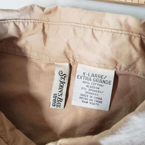 St. Johns Bay Womens Tan Stretch Utility Button Down Jacket XL Camping Fishing - Picture 4 of 5